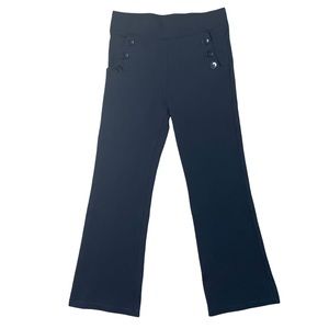 BETABRAND Dress Pant Yoga Pants Bootcut 6 Button Style Black Women's Petite S